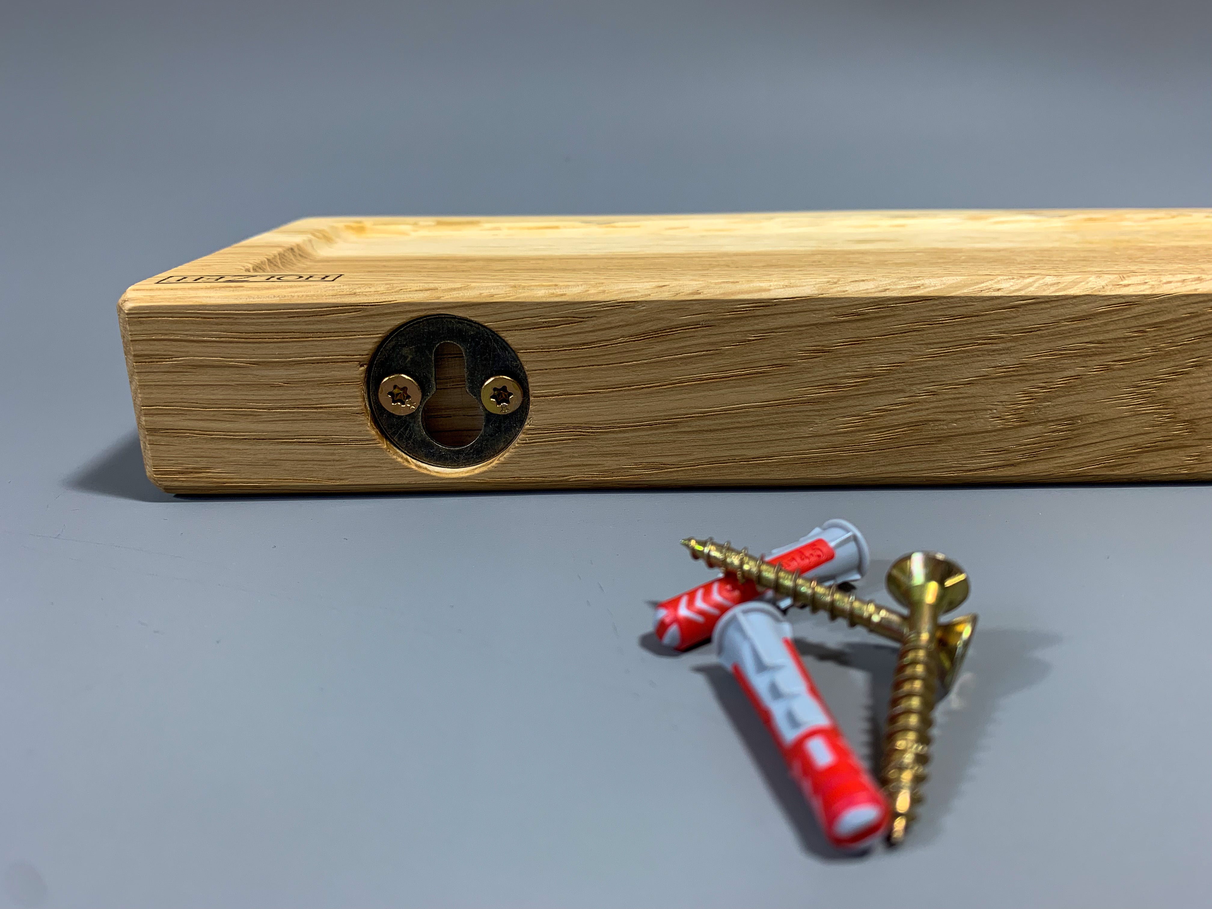 Rustikales Schlüsselbrett aus Massivholz Eiche - magnetisch & mit Ablage