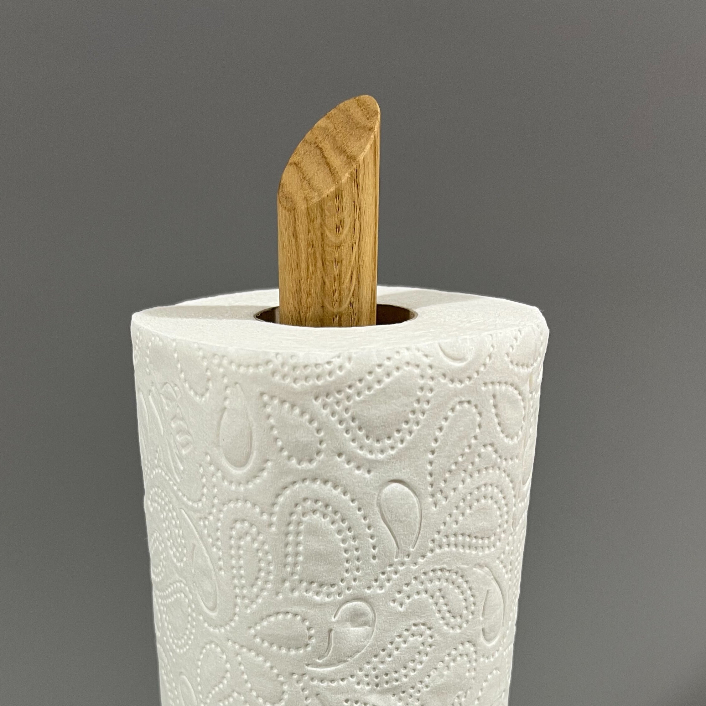 Küchenrollenhalter aus Holz - Metallfuß in Anthrazit