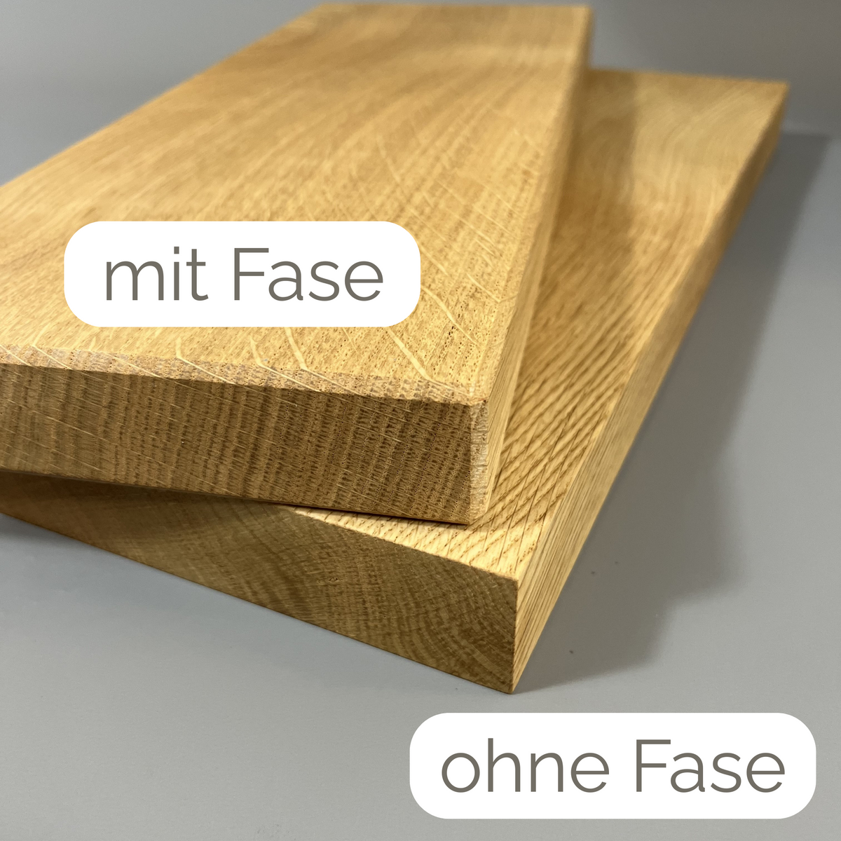 Schwebendes Massivholz Wandregal aus Eiche nach Maß, Stärke 2,5cm & 3cm