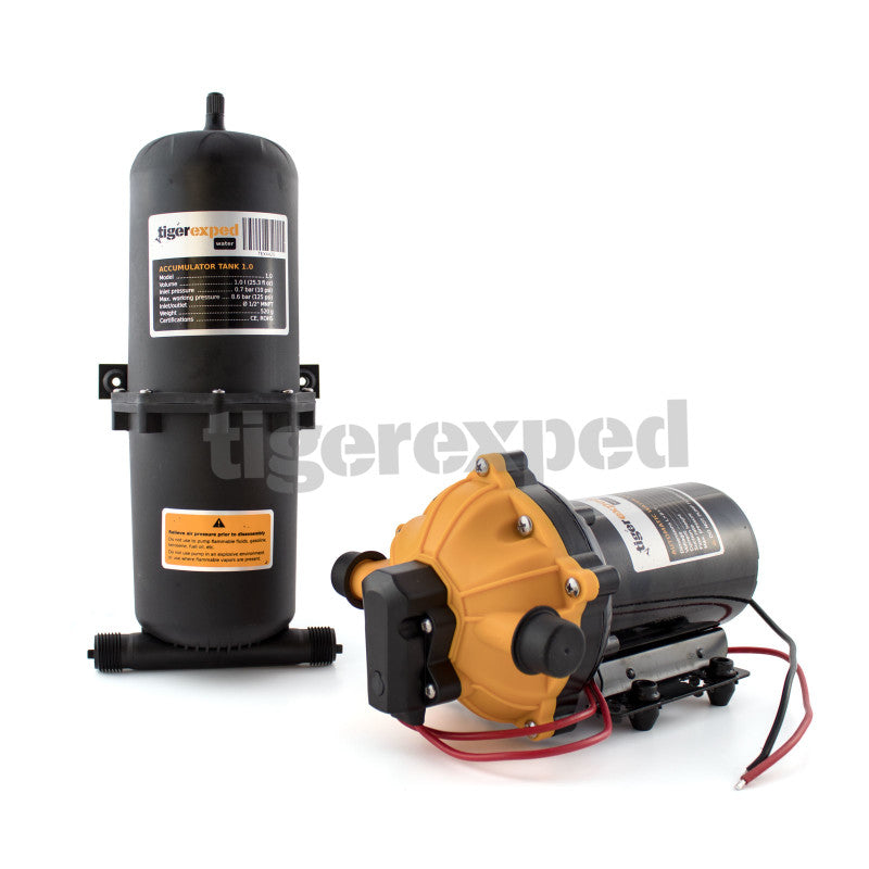 Wasserdrucksystem 12V - Druckwasserpumpe & Druckspeichertank im Set
