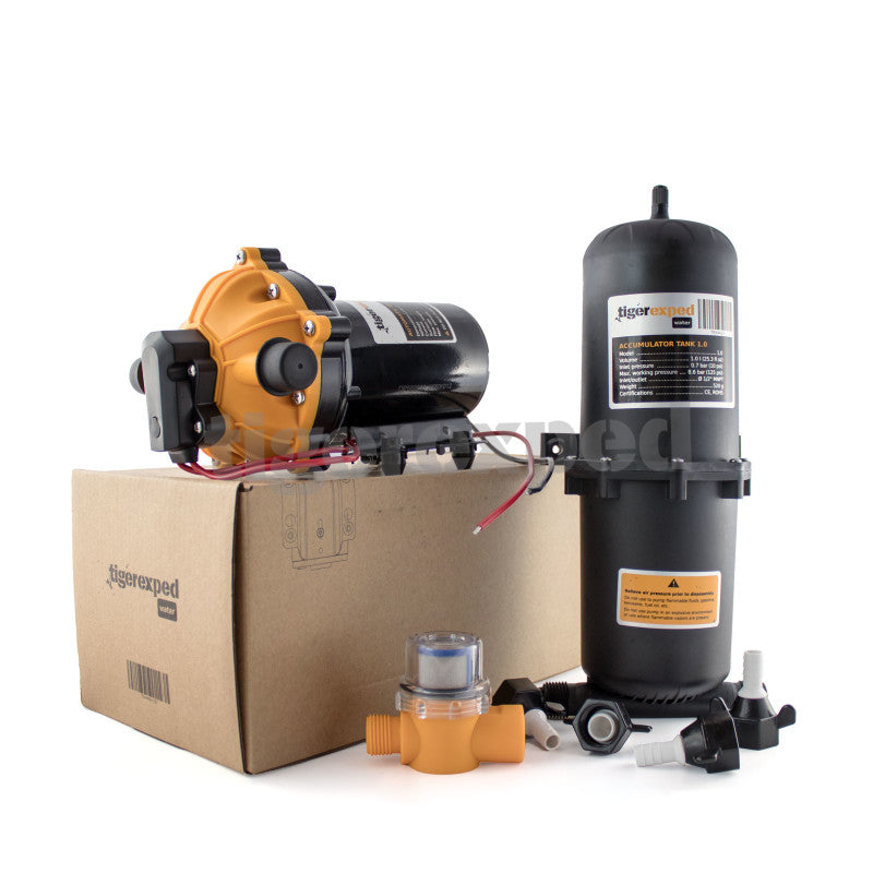 Wasserdrucksystem 12V - Druckwasserpumpe & Druckspeichertank im Set