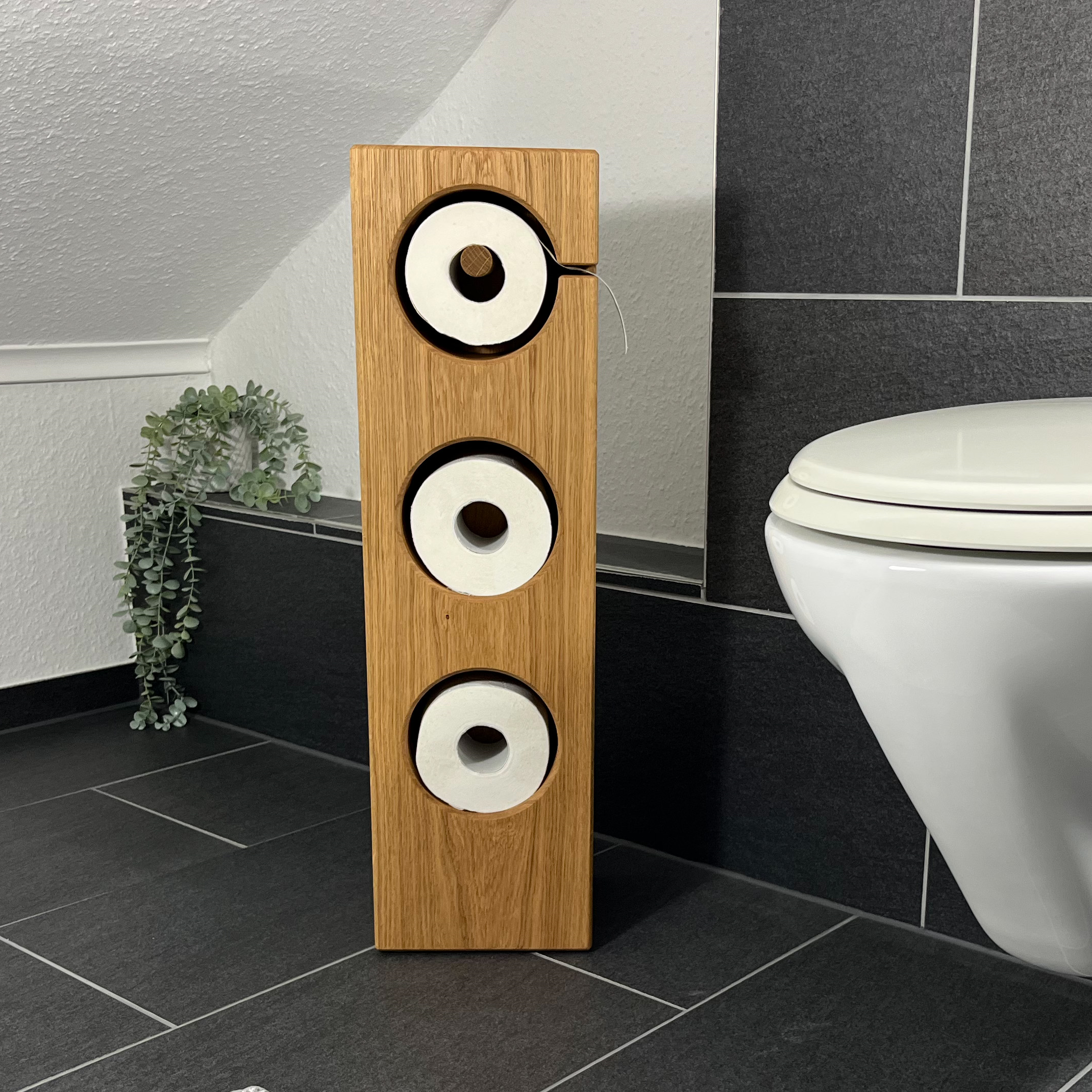 Toilettenpapierhalter aus Massivholz Eiche - ein echter Hingucker!