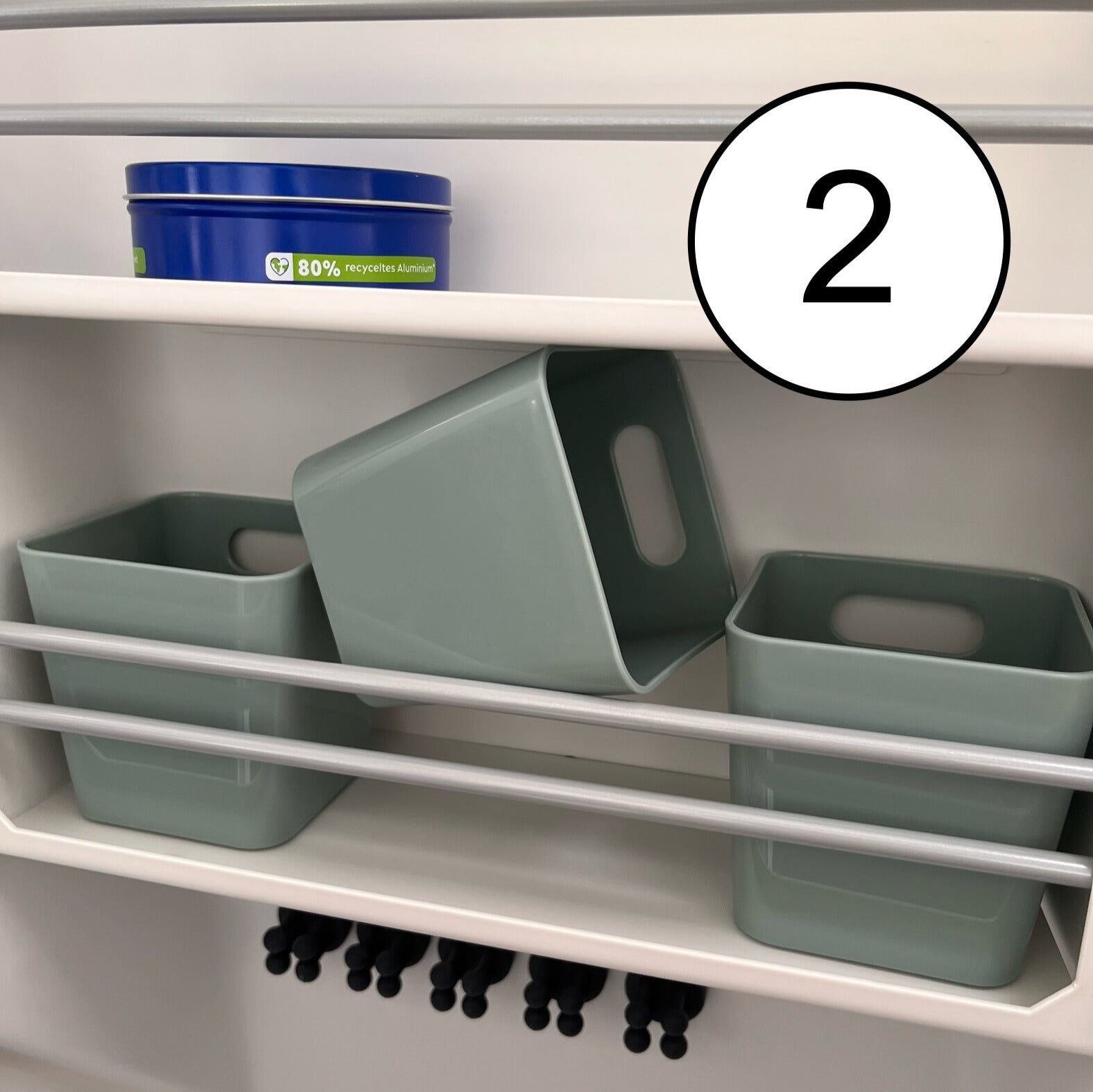 Aufbewahrungsbox VW Grand California 600 680 Bad - Farbe weiß, grau & silbergrün