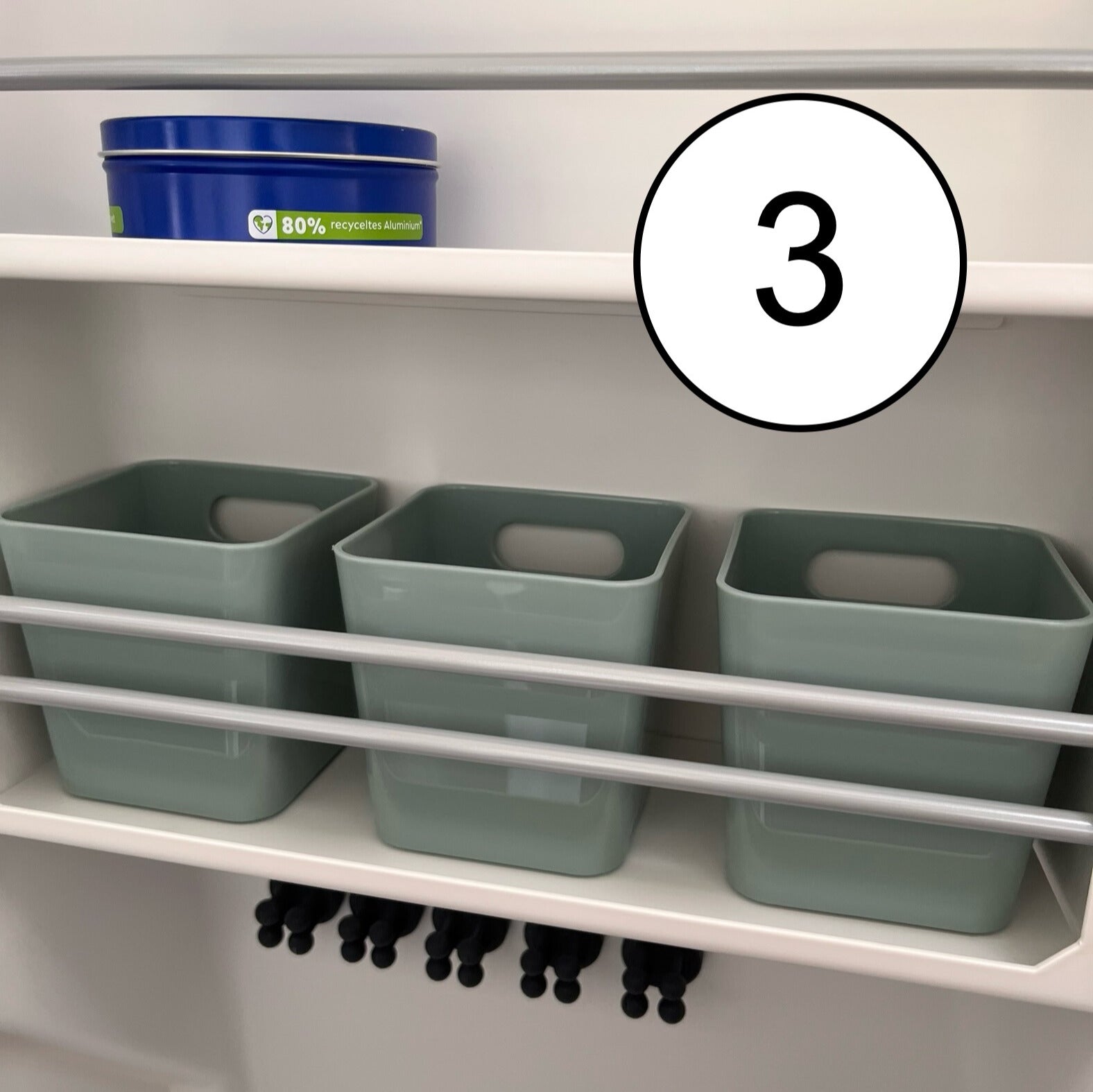 Aufbewahrungsbox VW Grand California 600 680 Bad - Farbe weiß, grau & silbergrün