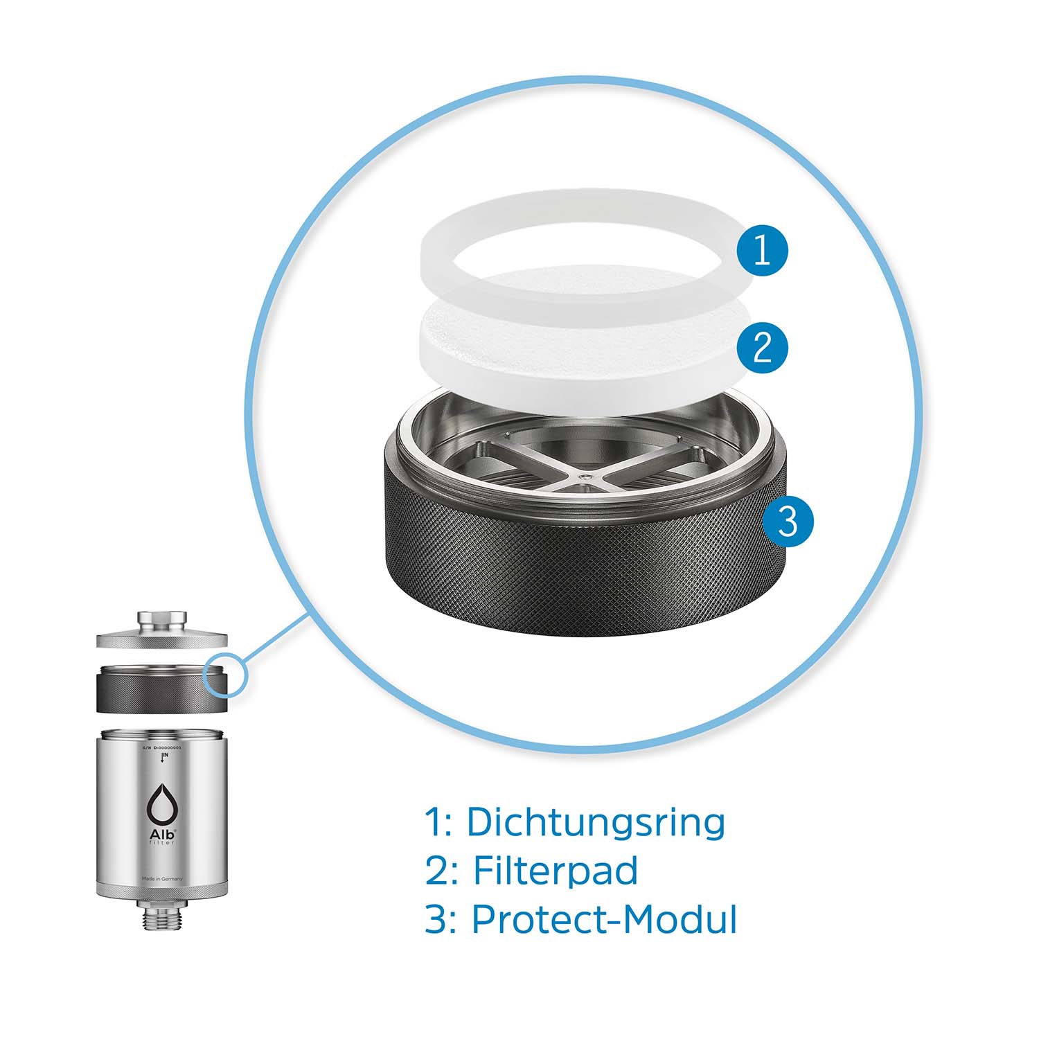 Alb Filter Protect mit Wechselpad - Edelstahl
