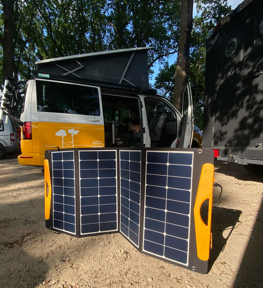 Solartasche 120Wp "tiny tiger 120" mit Kabelsatz (ETFE-Oberfläche, 3x40W Sunpower), Laderegler optional