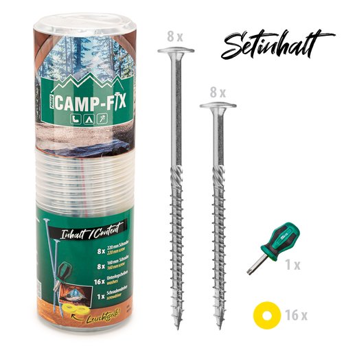 CAMP-FIX Universal Zeltschrauben Camping Set